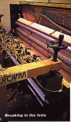 Pic of the machine for braking in the felts and strings of the piano 